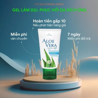 Gel thoa da bị kích ứng Vitara Aloe Vera 5% Panthanol làm dịu da sau bỏng nắng, sần sùi, bị bỏng, cháy nắng 120g