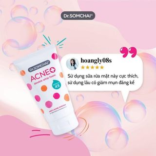 Foam rửa mặt Dr. Somchai Acne Double Whip Foam sạch sâu, ngăn mụn, loại bỏ bụi bẩn và dầu nhờn 100g