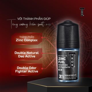 Lăn Khử Mùi Nam TROS ZinC Fuel Hương Nước Hoa Mạnh Mẽ, Lịch Lãm, Khử Mùi Hiệu Quả, Khô Thoáng, Chống Vệt Ố Vàng
