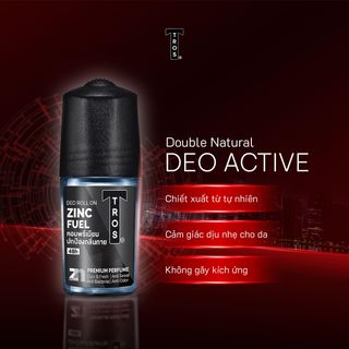 Lăn Khử Mùi Nam TROS ZinC Fuel Hương Nước Hoa Mạnh Mẽ, Lịch Lãm, Khử Mùi Hiệu Quả, Khô Thoáng, Chống Vệt Ố Vàng