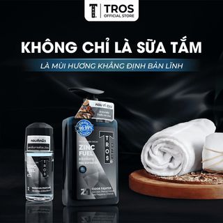 Combo kháng khuẩn ngăn mụn TROS ZinC Fuel hương nước hoa, sạch sâu, loại bỏ dầu nhờn và bụi bẩn, ngăn ngừa mụn Thái Lan