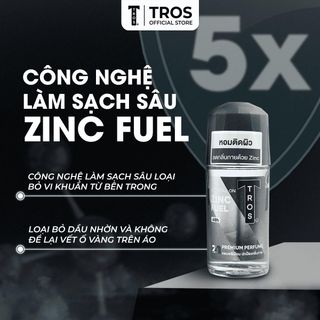 Combo kháng khuẩn ngăn mụn TROS ZinC Fuel hương nước hoa, sạch sâu, loại bỏ dầu nhờn và bụi bẩn, ngăn ngừa mụn Thái Lan