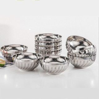 SET 10 CHÉN INOX XOẮN 2 LỚP 11,5CM