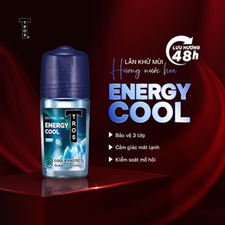 Lăn Khử Mùi Nam TROS ENERGY COOL Kiểm Soát Mùi, Mát Lạnh Sảng Khoái, Hương Thơm Tươi Mát Phù Hợp Dùng Hàng Ngày