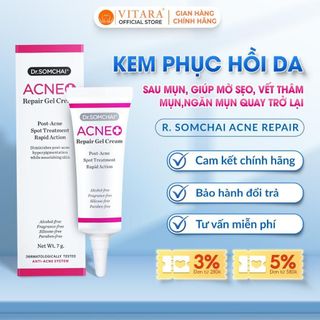 Kem phục hồi da sau mụn DR. SOMCHAI ACNE REPAIR GEL giúp mờ sẹo, vết thâm mụn, ngăn mụn quay trở lại 3g
