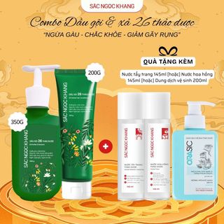 COMBO DẦU GỘI 26 THẢO DƯỢC [350G] + DẦU XẢ 26 THẢO DƯỢC [200G] TẶNG 1 TRONG 3