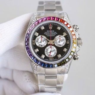 ĐỒNG HỒ NAM CAO CẤP RÔLET BẠC VIỀN ĐÁ NHIỀU MÀU MÁY CƠ