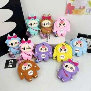 Túi Silicon labubu, baby three đeo chéo