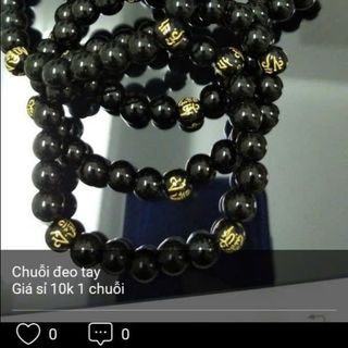 Chuỗi đeo tay đá đen cho nam nữ size 8ly