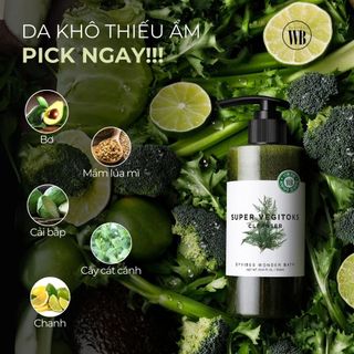 Sửa Rửa Mặt Rau Củ Wonder Bath Super Vegitoks 300ml - Làm Dịu Da, Giúp Da Tươi Trẻ