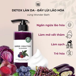 Sửa Rửa Mặt Rau Củ Wonder Bath Super Vegitoks 300ml - Làm Dịu Da, Giúp Da Tươi Trẻ
