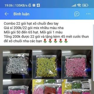 Gói 55 hạt xõ chuỗi đeo tay giá rẻ