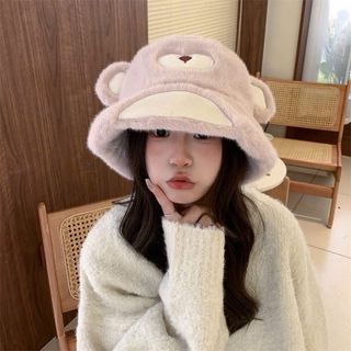 Mũ lông gấu tai ngắn thời trang