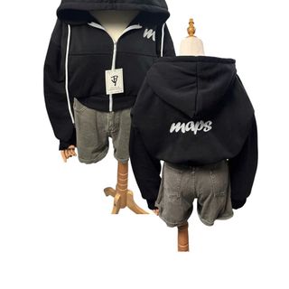 Áo Khoác Croptop Nón Rộng 2 Lớp Vải Chính Logo Thêu Chữ M- Chất Nỉ Bông Dày Mịn