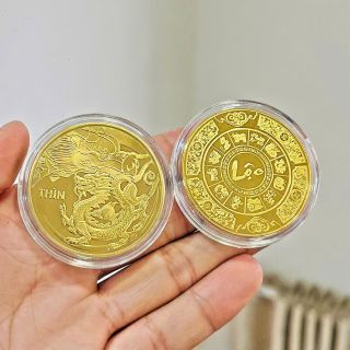 Bộ 12 Con Giáp Mạ Vàng Kèm Hộp Đỏ - quà tặng Tết Ý Nghĩa