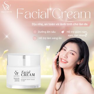 Kem dưỡng da SALLY WHITE - FACIAL CREAM 25g dưỡng trắng, hỗ trợ làm mờ thâm sạm và ngăn ngừa lão hoá