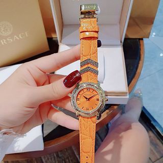 ĐỒNG HỒ NỮ CAO CẤP VERSEC DV25 DÂY DA CAM HOA VĂN