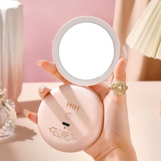 Gương trang điểm LED 3 màu HIH – gương make up cầm tay sạc USB, gương nano chống mờ tiện du lịch