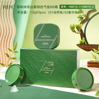 Phấn Nước HIH Trà Xanh Air Cushion BB Cream – Che Phủ Tự Nhiên, Dưỡng Ẩm, 2 Tone Màu (#01 Tự Nhiên, #02 Ngà)