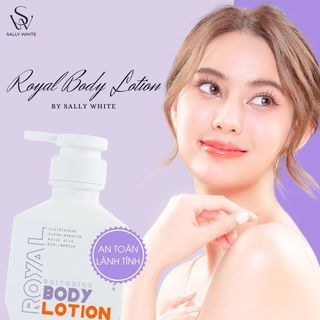 Sữa dưỡng thể SALLY WHITE-ROYAL BODY LOTION 250ml thẩm thấu nhanh, che khuyết điểm và an toàn cho da