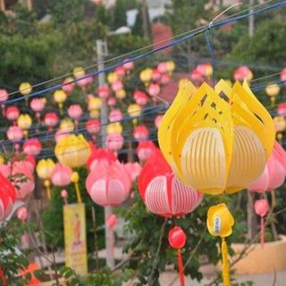 Lồng Đèn Nhựa Hoa Sen 20cm