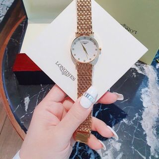 SALE BỎ MẪU HÀNG XI ĐỒNG HỒ NỮ THỜI TRANG LONGIN MẶT TRÒN CHẤM