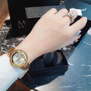 XẢ KHO ĐỒNG HỒ NỮ THỜI TRANG TROPARD VÀNG MẶT TRÁNG GƯƠNG