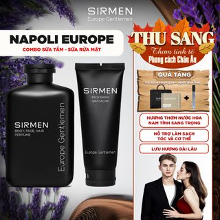 Bộ quà tặng cho nam NAPOLI EUROPE - Gồm Sữa tắm 4IN1 350g và Gel rửa mặt 3IN1 100g hương nước hoa châu Âu SIRMEN | TẶNG TÚI XÁCH & NƯỚC HOA 10ML