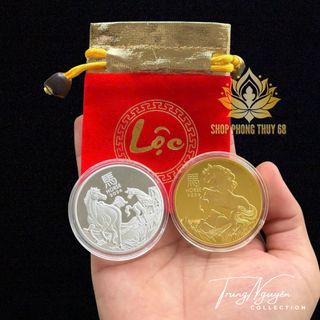 Combo Sỉ Cặp Xu Úc Ngựa Mạ Vàng Bạc Lì Xì Tết 2025 Tặng Kèm Túi Gấm