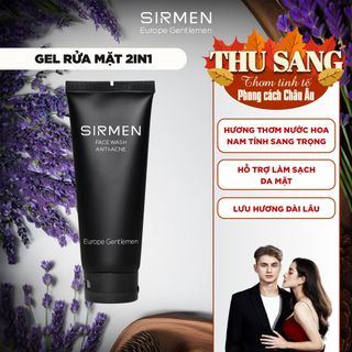Gel rửa mặt nam 2 in 1 SIRMEN Europe Gentlemen 100g chiết xuất cao cấp công nghệ tiên tiến