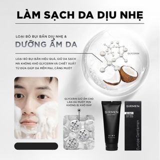 Gel rửa mặt nam 2 in 1 SIRMEN Europe Gentlemen 100g chiết xuất cao cấp công nghệ tiên tiến