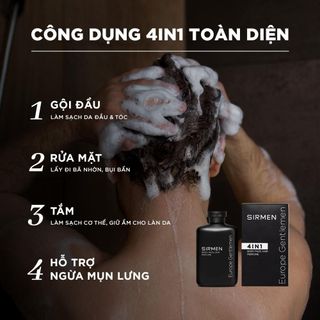 Bộ quà tặng cho nam ROME COLOSSEUM - Gồm Sữa tắm 4IN1, Dầu gội xả dưỡng 3IN1, Dung dịch vệ sinh 2IN1 và GEL rửa mặt nam SIRMEN | TẶNG TÚI XÁCH & NƯỚC HOA 10ML