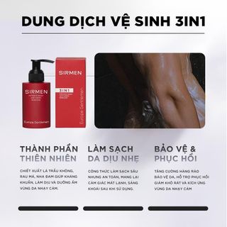[Che tên] Dung dịch vệ sinh nam 3 in 1 SIRMEN Europe Gentlemen hương nước hoa châu Âu nam tính 100g chiết xuất tự nhiên công nghệ EU-Nano