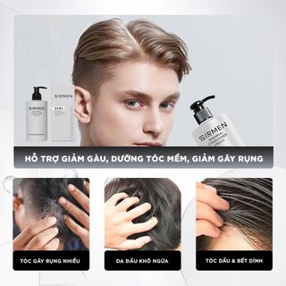 Dầu gội xả dưỡng nam 3 in 1 hương nước hoa châu Âu SIRMEN Europe Gentlemen giúp sạch da đầu, tóc chắc khoẻ chiết xuất từ công nghệ tiên tiến 320g