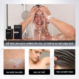 Sữa tắm gội nam 4 in 1 hương nước hoa châu Âu SIRMEN Europe Gentlemen 350g công nghệ tiên tiến