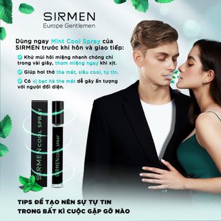 Xịt thơm miệng SIRMEN Europe Mint Cool Spray vị bạc hà thơm mát tự nhiên, khử mùi hôi miệng, thơm kéo dài, công nghệ tiên tiến chai 10ml
