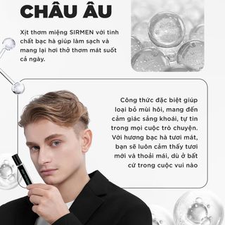 Combo Barcelona Europe Xịt thơm miệng Mint Cool Spray & 01 chai Nước hoa nam SIRMEN Eau de Parfum Châu Âu Europe Gentlemen chai 10ml thơm tự nhiên sang trọng