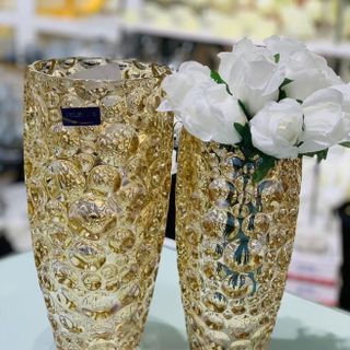 BÌNH CẮM HOA CHẤM BI 25CM DELI VÀNG DSHP2032-3