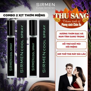 [Combo 2 chai] Xịt thơm miệng SIRMEN Europe Mint Cool Spray vị bạc hà thơm mát tự nhiên, khử mùi hôi miệng ngay lập tức, thơm kéo dài, công nghệ tiên tiến chai 10ml