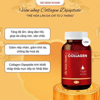 Viên Uống Collagen Dipeptide Sắc Ngọc Khang [Hộp 120 Viên] TẶNG 1 TRONG 2 QUÀ