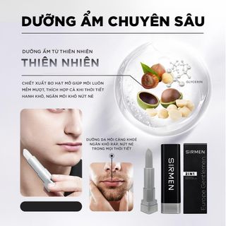 Son dưỡng nam 2 in 1 SIRMEN Europe Gentlemen dòng cao cấp 4.2g  chiết xuất cao cấp công nghệ tiên tiến