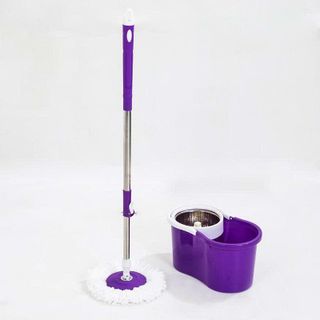 BỘ CÂY LAU NHÀ XOAY 360 ĐỘ LỒNG INOX