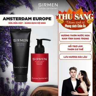 Combo Amsterdam Europe Dung dịch vệ sinh nam & Sữa rửa mặt SIRMEN Europe Gentlemen chiết xuất cao cấp công nghệ tiến tiến