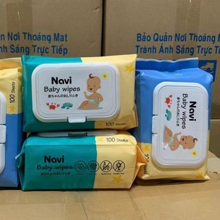 KHĂN ƯỚT CAO CẤP NAVI 100 TỜ KHÔNG MÙI