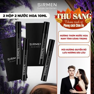 [Combo 2 hộp - 4 chai] Nước hoa nam SIRMEN Eau de Parfum Châu Âu Europe Gentlemen cao cấp hộp 2 chai 10ml thơm tự nhiên sang trọng