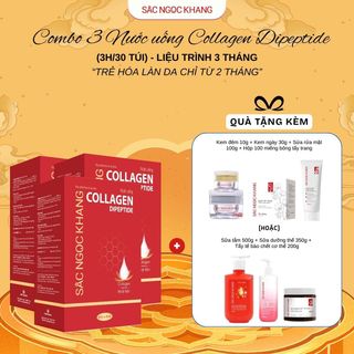 COMBO 03 Nước Uống Collagen Dipeptide Sắc Ngọc Khang [Hộp 30 Túi] TẶNG 1 TRONG 2 QUÀ