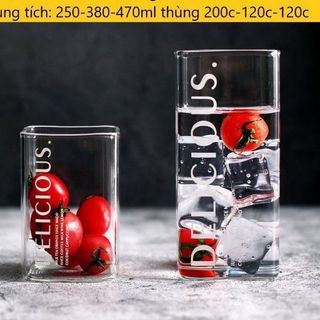 Cốc Thủy Tinh Vuông Chịu Nhiệt 380ml HC ( THÙNG 120C)
