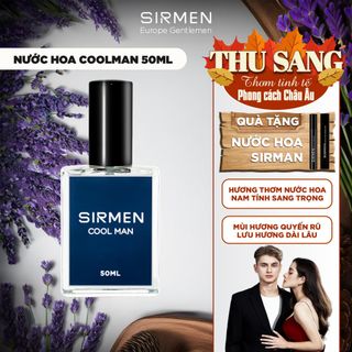[Chai 50ml] Nước hoa nam SIRMEN COOL MAN Eau de Parfum Châu Âu thơm thanh mát, trẻ trung, năng động