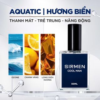 [Chai 50ml] Nước hoa nam SIRMEN COOL MAN Eau de Parfum Châu Âu thơm thanh mát, trẻ trung, năng động