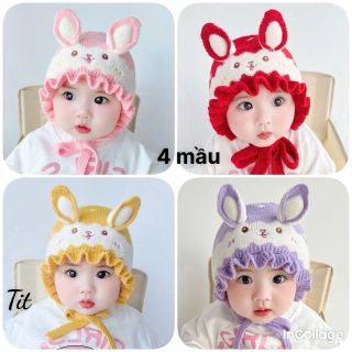 Mũ len tai thỏ cho bé